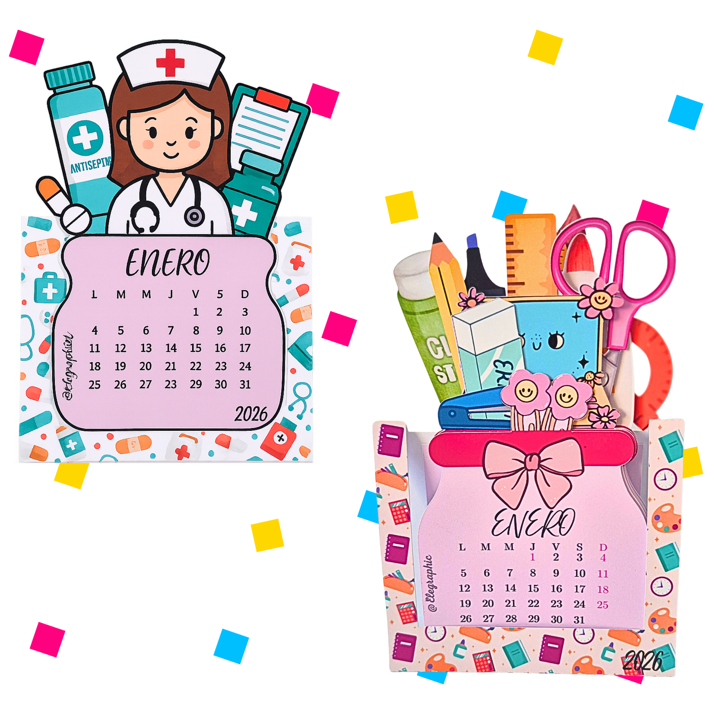 Calendario escritorio profesiones