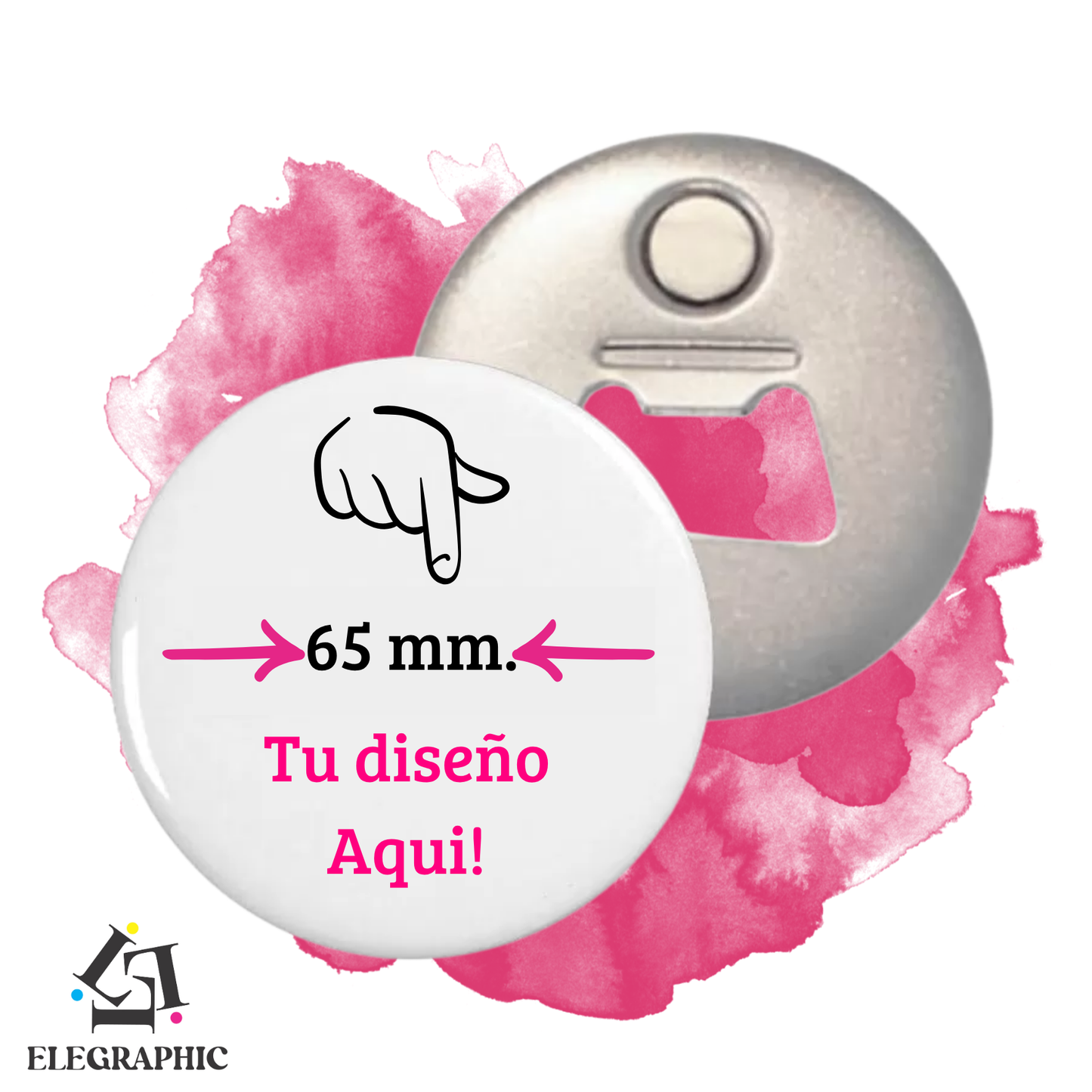 Chapita Imán Destapador 65mm.