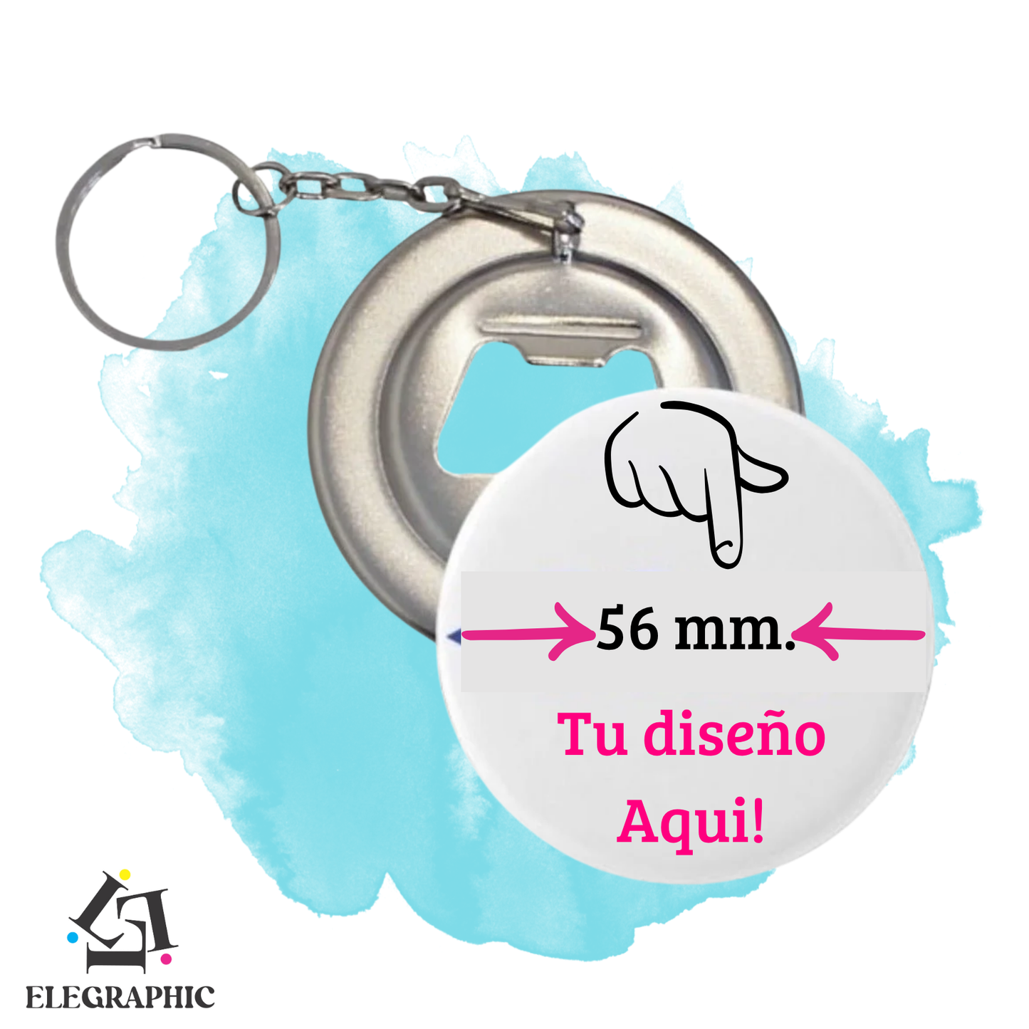 Chapita Llavero Destapador 56mm.