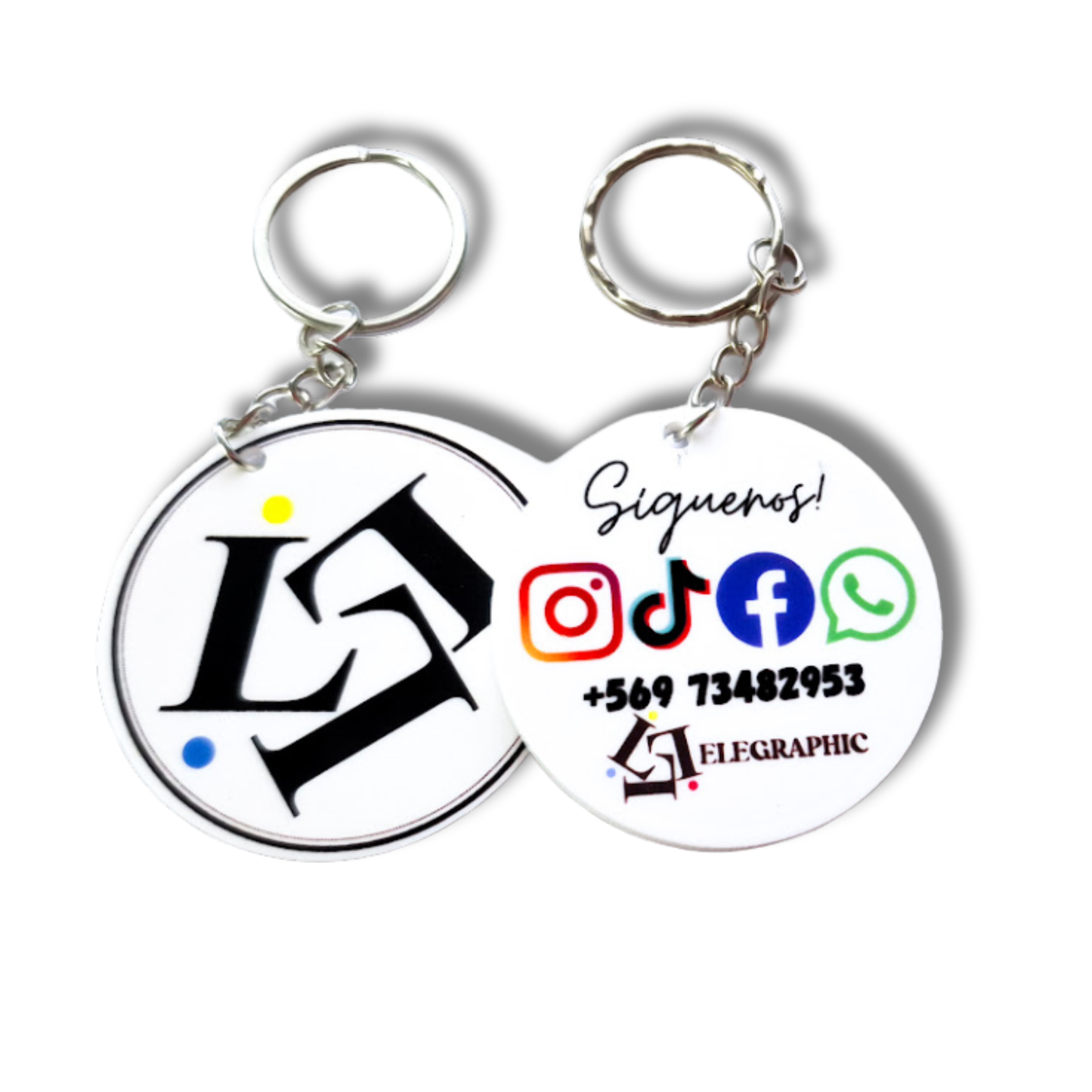 Llavero Acrílico Cuadrado 5cm.