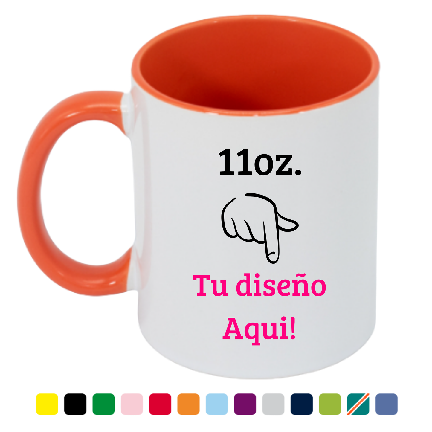 Tazón 11oz. Interior y asa color