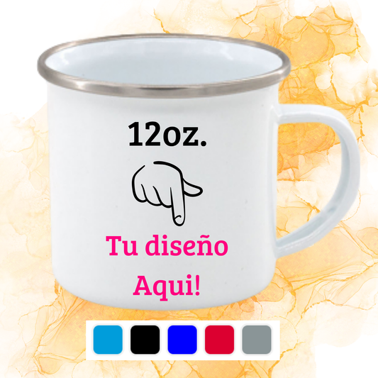 Tazón enlozado borde color 12Oz.